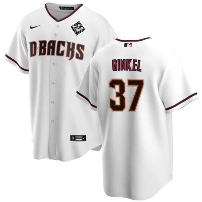 Mens Arizona Diamondbacks #37 Kevin Ginkel White 2023 World Series Cool Base Stitched Jersey Dzhi->arizona diamondbacks->MLB Jersey